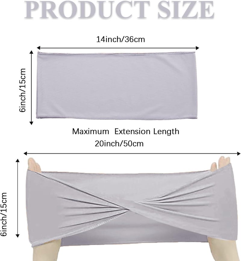 Fbewom Grey Chair Sashes Bows 50 Pcs Spandex Chair Bands Ties Without Buckle Decorations for Wedding Birthday Party Events Ceremony - Image 2